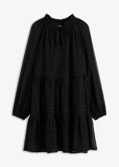 bonprix bonprix Vestidos>Vestido tipo túnica con efecto brillante Negro