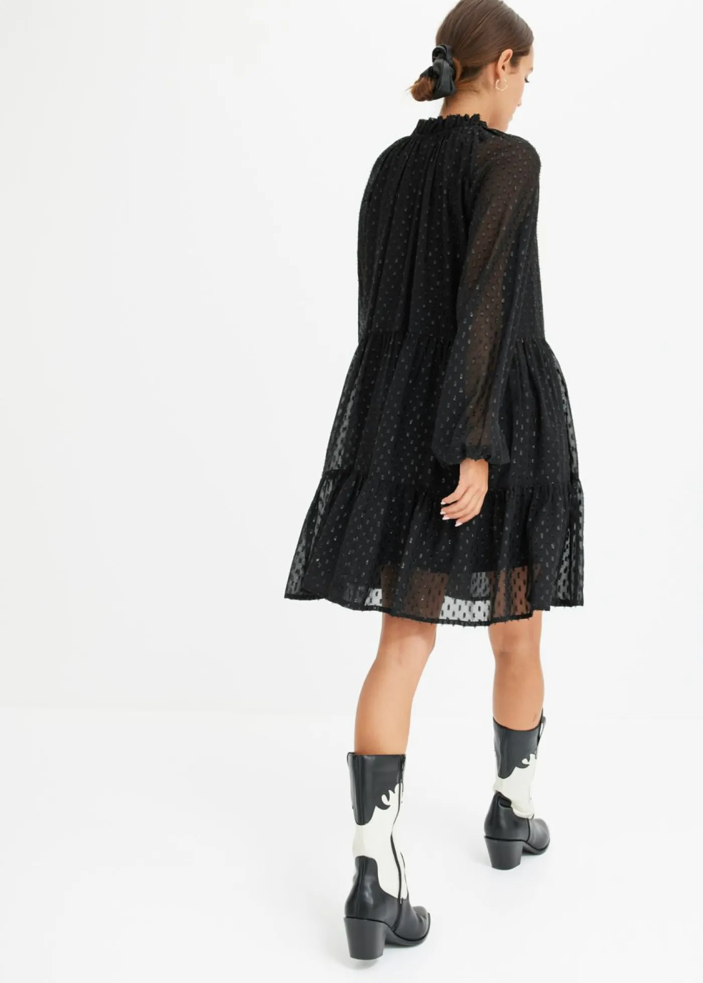 bonprix bonprix Vestidos>Vestido tipo túnica con efecto brillante Negro