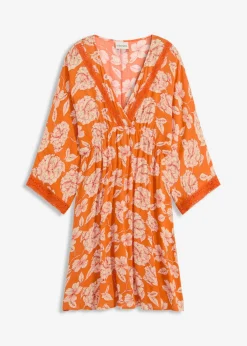 Mujer bonprix bonprix Vestido tipo túnica con encaje en viscosa estructurada