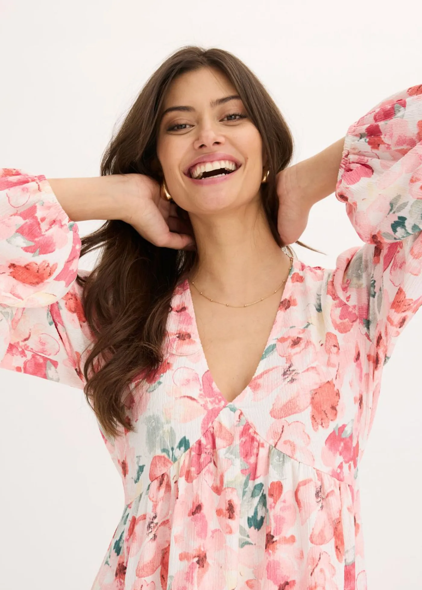 Mujer bonprix bonprix Vestido tipo túnica con falda acampanada