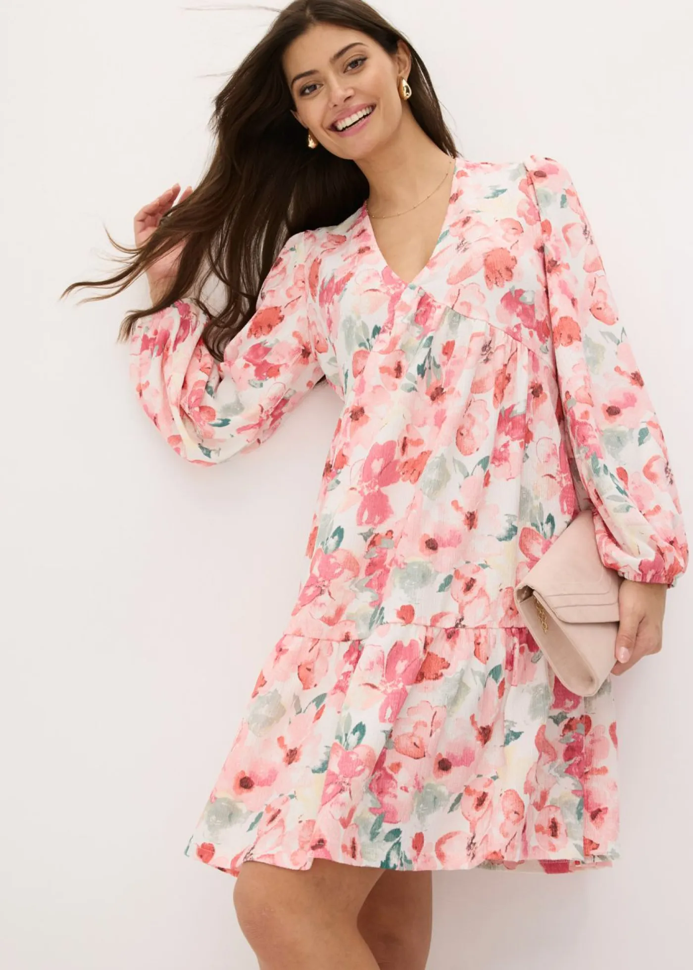 Mujer bonprix bonprix Vestido tipo túnica con falda acampanada