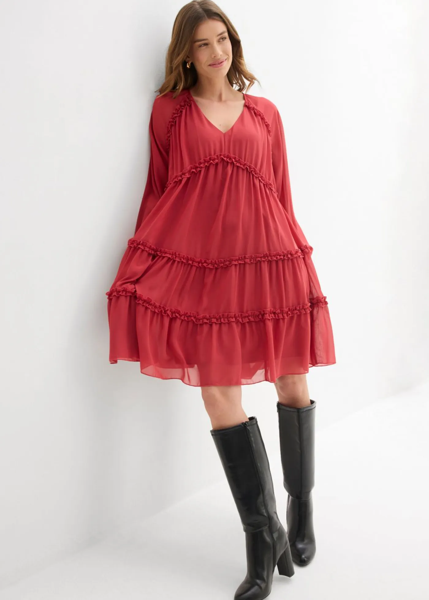 Mujer bonprix bonprix Vestido tipo túnica de gasa estructurada