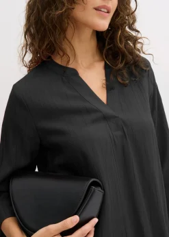 Mujer bonprix bonprix Vestido tipo túnica de mezcla de viscosa con efecto estructurado