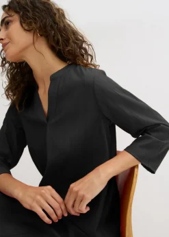 Mujer bonprix bonprix Vestido tipo túnica de mezcla de viscosa con efecto estructurado