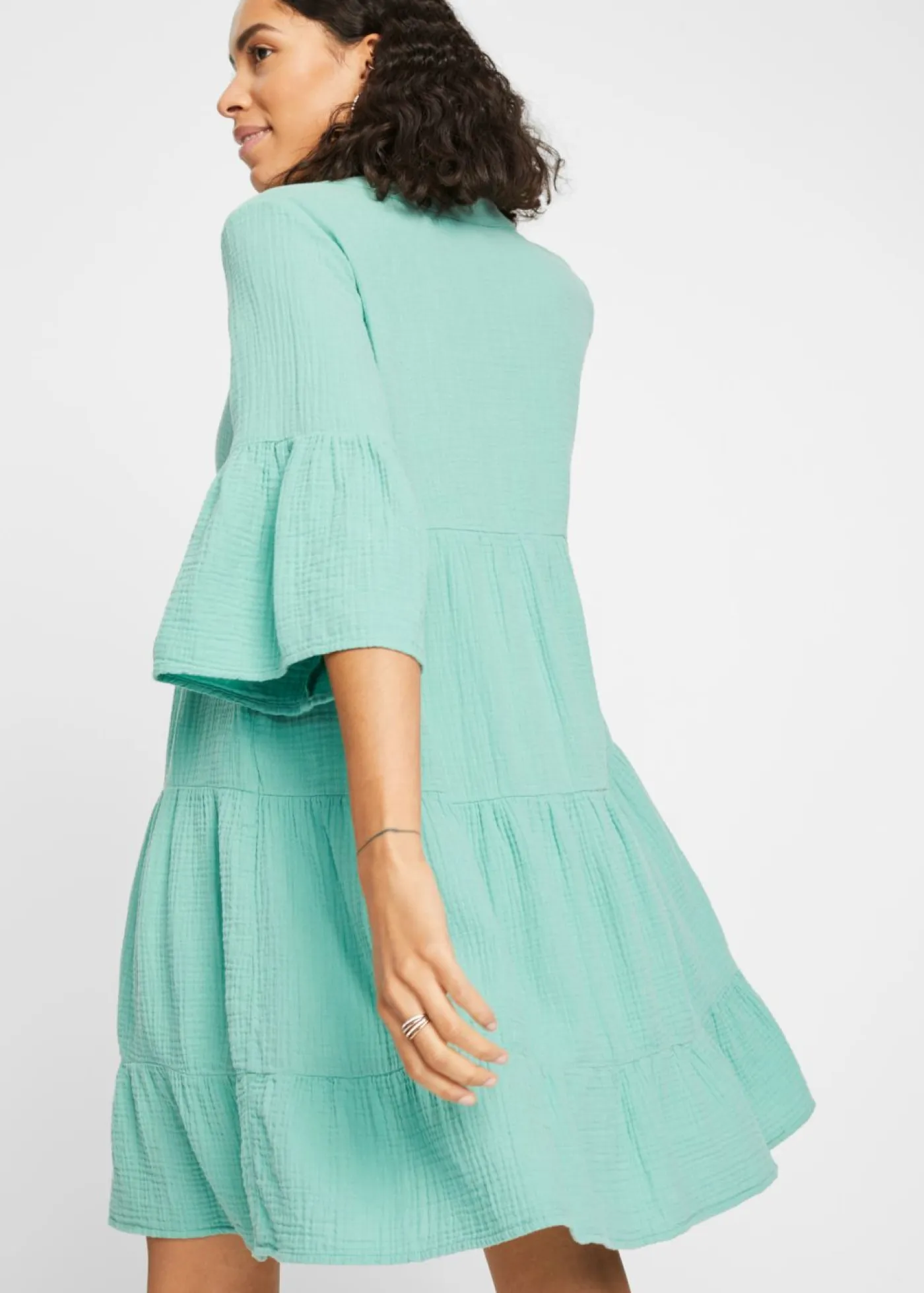 bonprix bonprix Vestidos>Vestido tipo túnica de muselina verde salvia