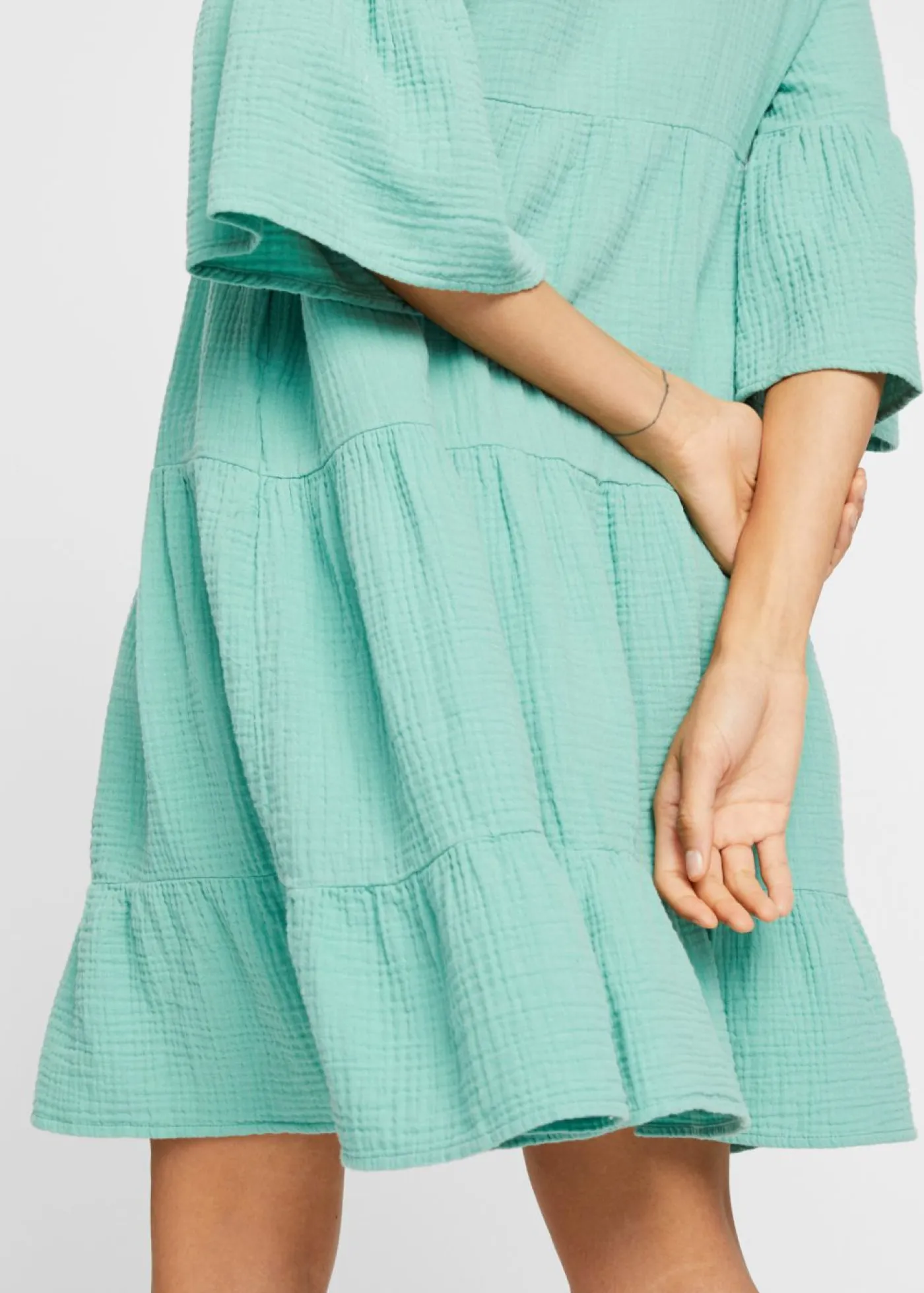 bonprix bonprix Vestidos>Vestido tipo túnica de muselina verde salvia