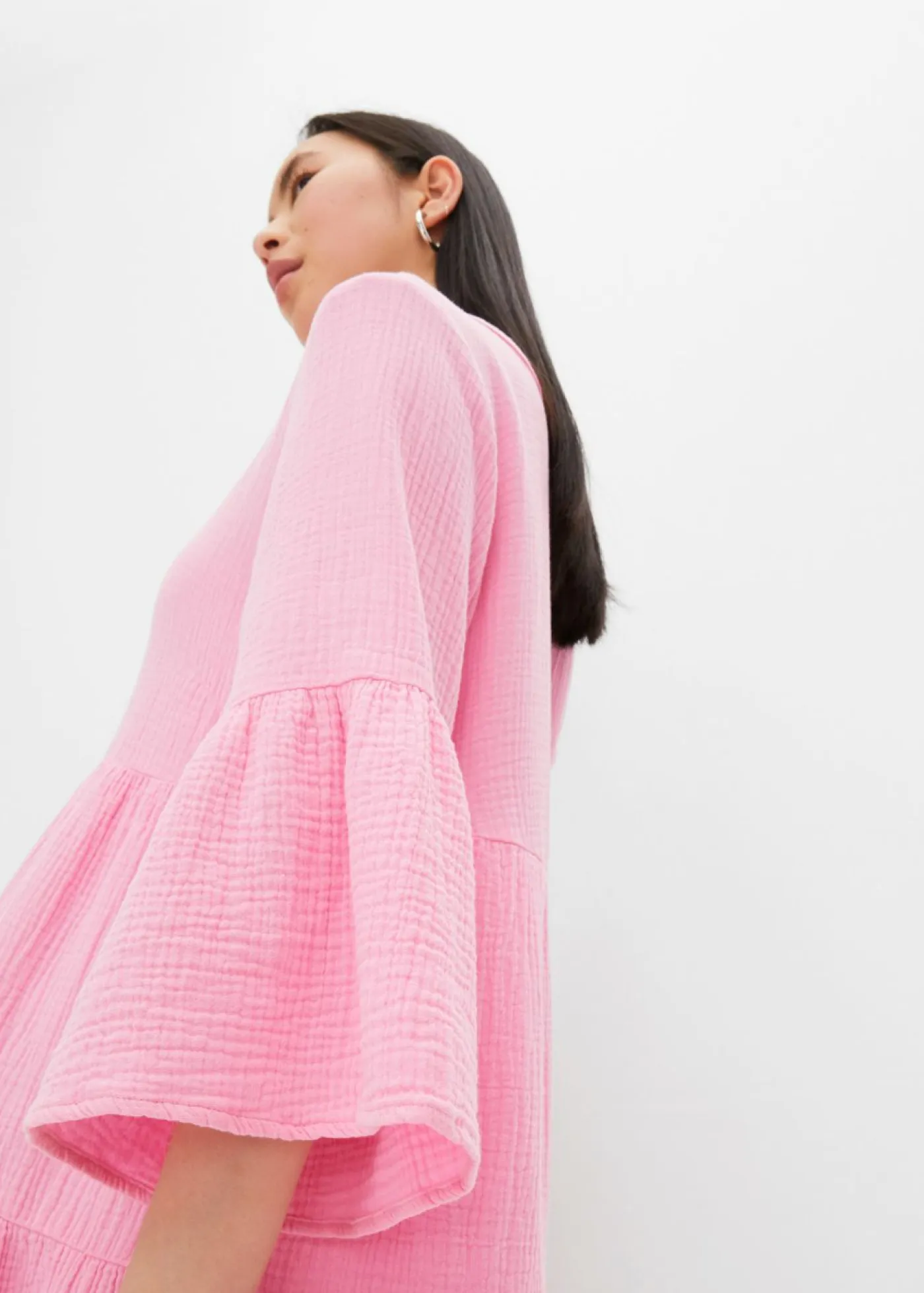 bonprix bonprix Vestidos>Vestido tipo túnica de muselina Rosa