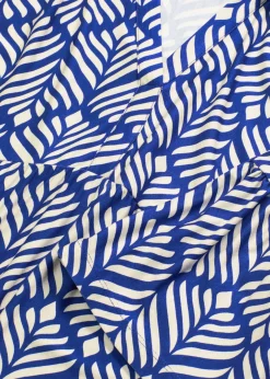 bonprix bonprix Vestidos>Vestido tipo túnica de punto de mezcla de viscosa suave Azul-blanco