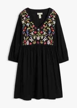 bonprix bonprix Vestidos>Vestido tipo túnica de viscosa fluida Negro