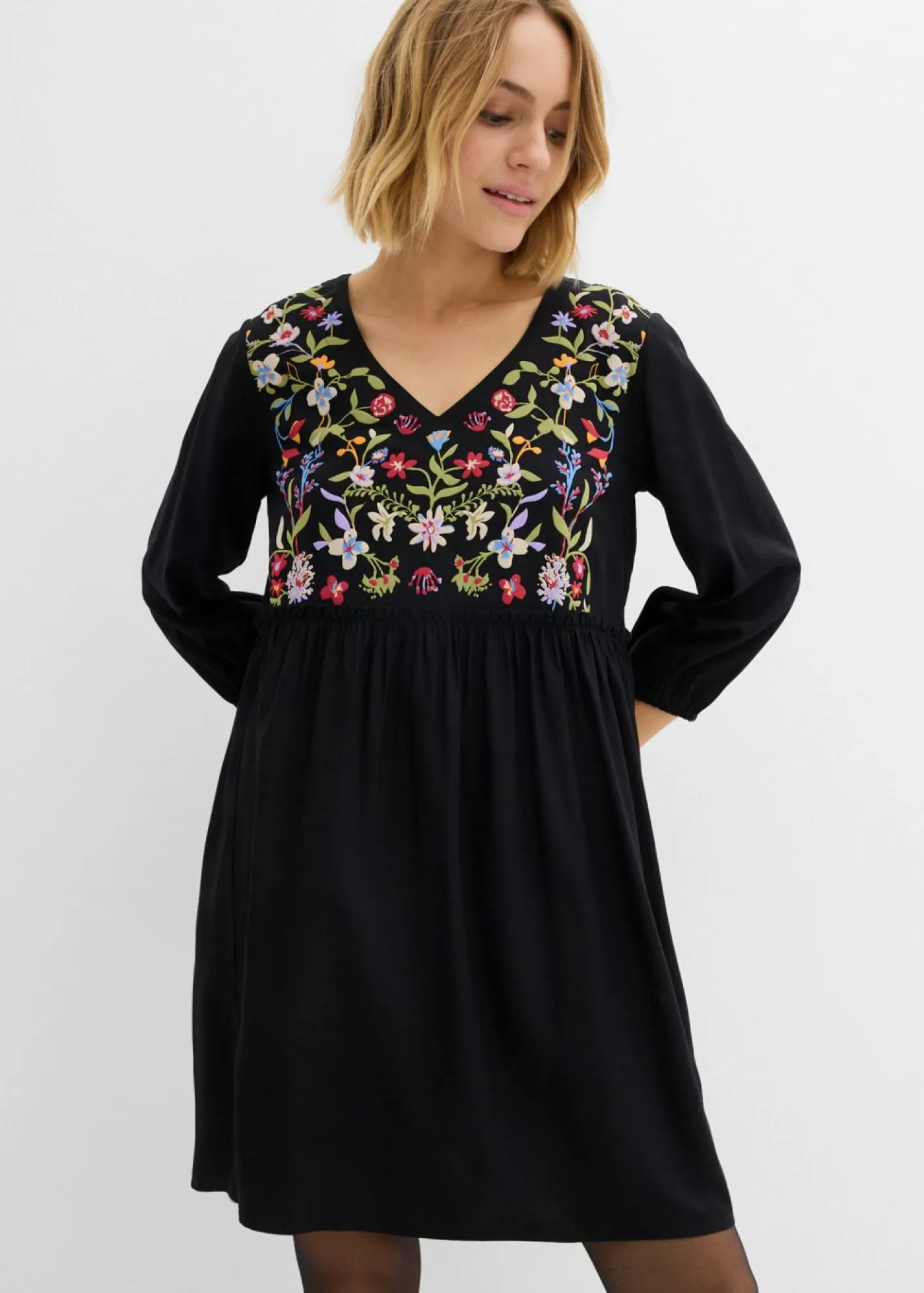 bonprix bonprix Vestidos>Vestido tipo túnica de viscosa fluida Negro