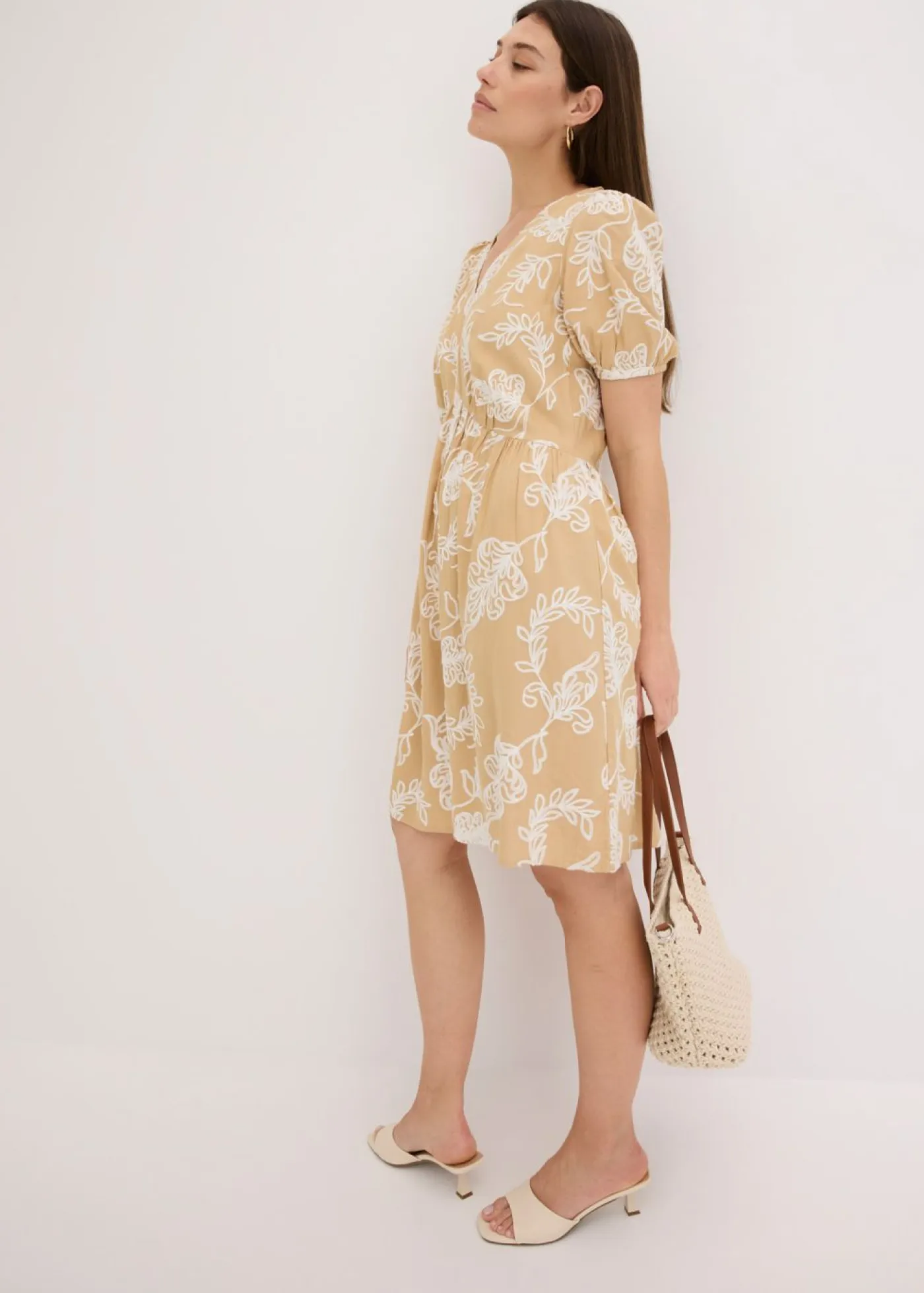 Mujer bonprix bonprix Vestido tipo túnica de viscosa vaporosa con bordado