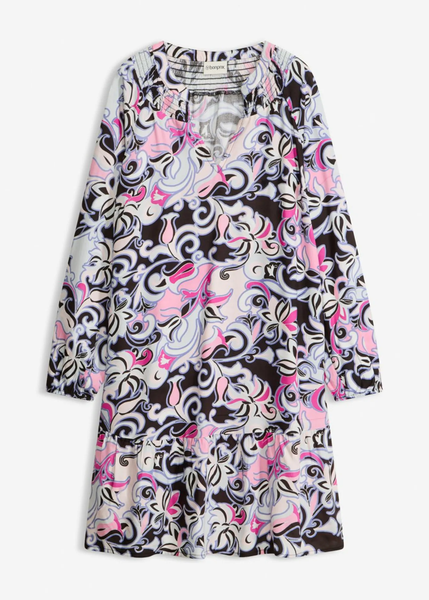 bonprix bonprix Vestidos|Novedades>Vestido tipo túnica de viscosa fluida Negro