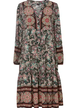 bonprix bonprix Vestidos|Tallas Pequeñas>Vestido tipo túnica de viscosa fluida, talla petite Negro