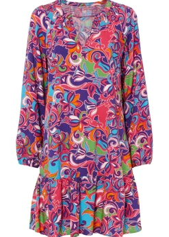 bonprix bonprix Vestidos|Novedades>Vestido tipo túnica de viscosa fluida Rosa oscuro