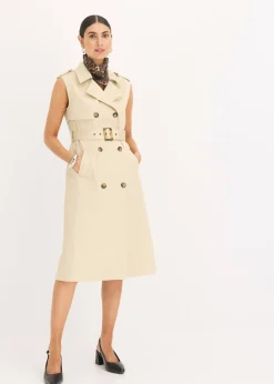 bonprix bonprix Vestidos>Vestido trench con cinturón (2 piezas) Arena claro