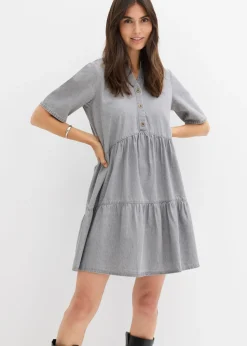 bonprix bonprix Vestidos>Vestido vaquero Denim gris claro desgastado