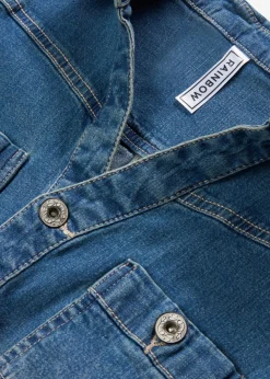 bonprix bonprix Vestidos>Vestido vaquero con botones y dobladillo abierto Azul vaquero