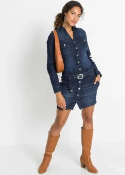 Mujer bonprix bonprix Vestido vaquero con cinturón