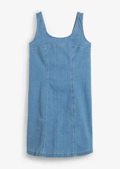 bonprix bonprix Vestidos>Vestido vaquero de algodón orgánico con elástico Denim hielo