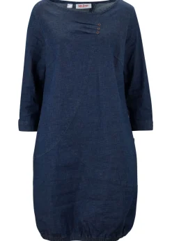 bonprix bonprix Vestidos>Vestido vaquero elástico Azul piedra oscuro