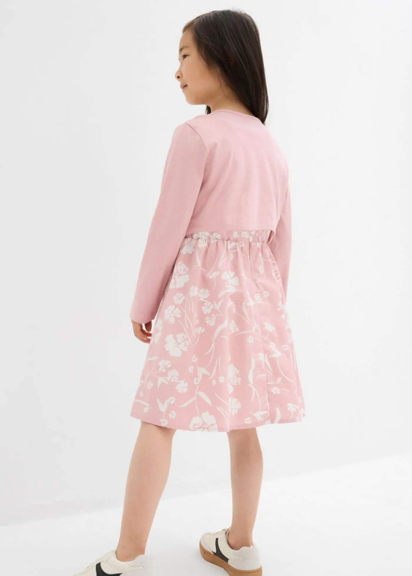 bonprix bonprix Ropa 2 A 9 Años·Vestidos Y Faldas|Ropa 2 A 9 Años·Sudaderas Y Jerséis>Vestido y bolero de algodón puro (conjunto de 2 piezas) rosa ceniza-crudo con flores