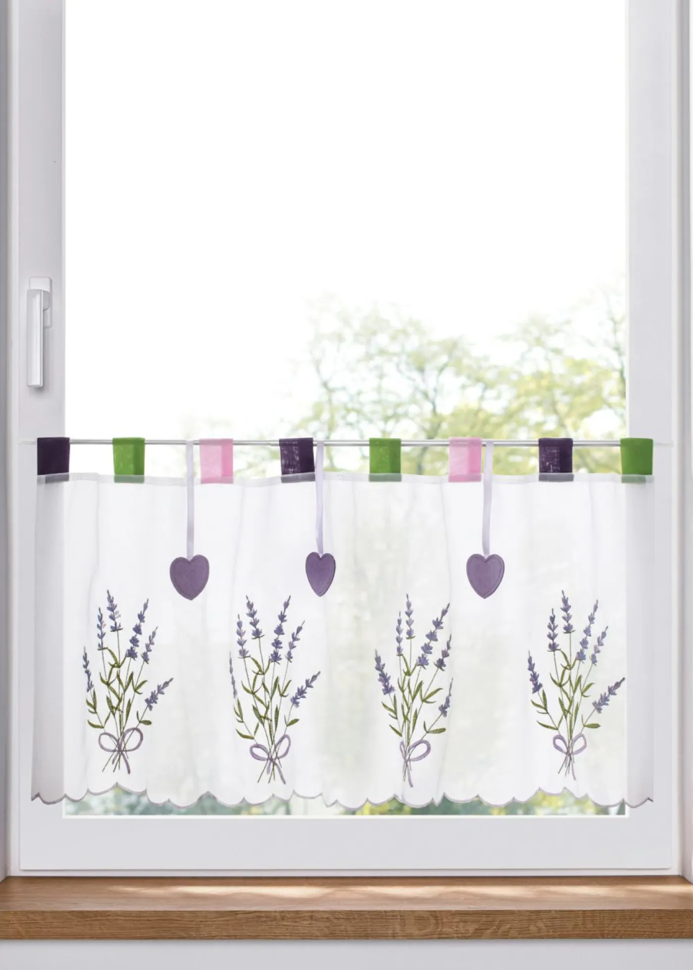 bonprix bonprix Visillo con bordado de lavanda