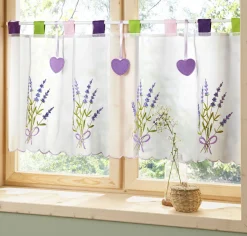 bonprix bonprix Visillo con bordado de lavanda