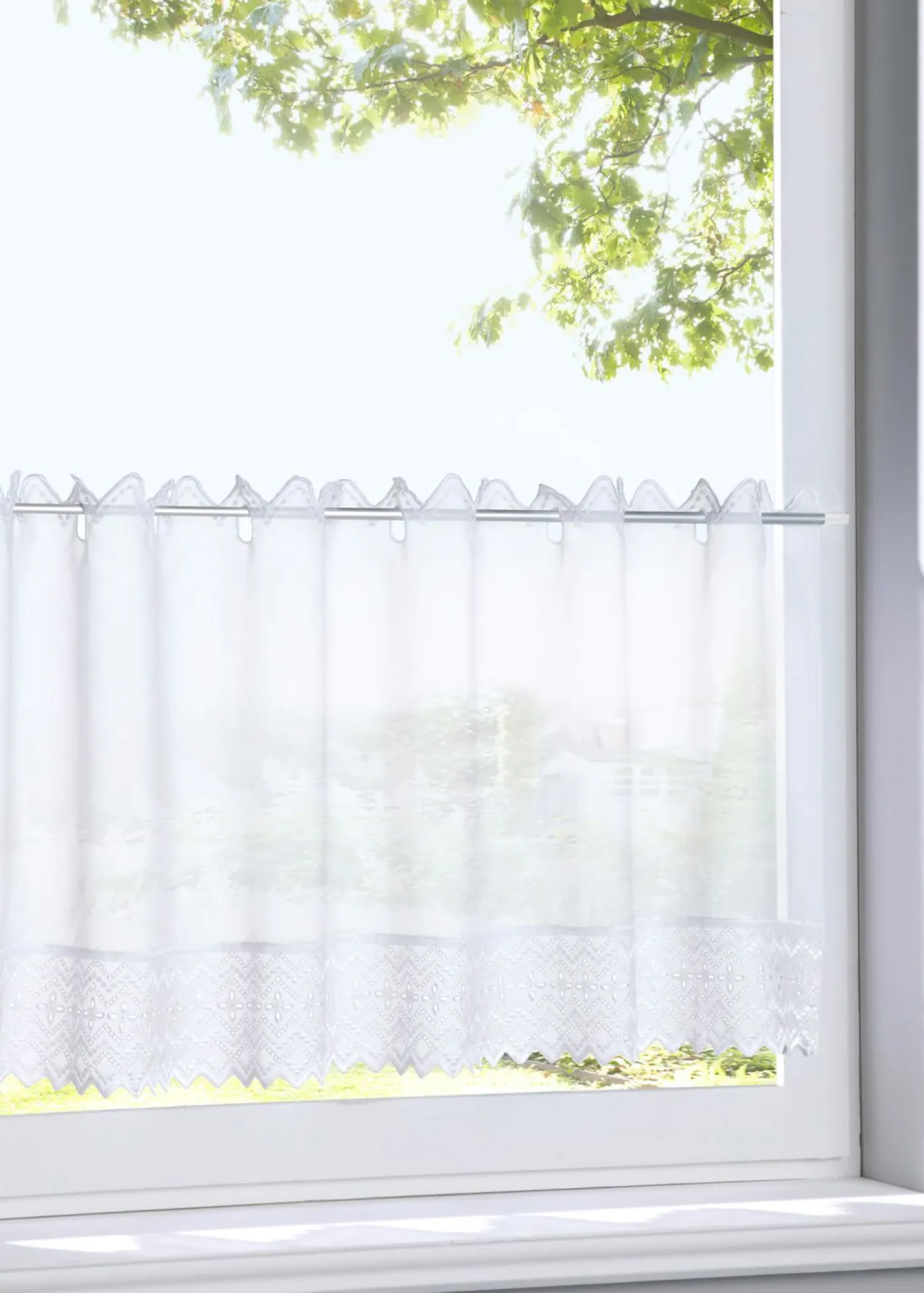 bonprix bonprix Visillo con borde bordado