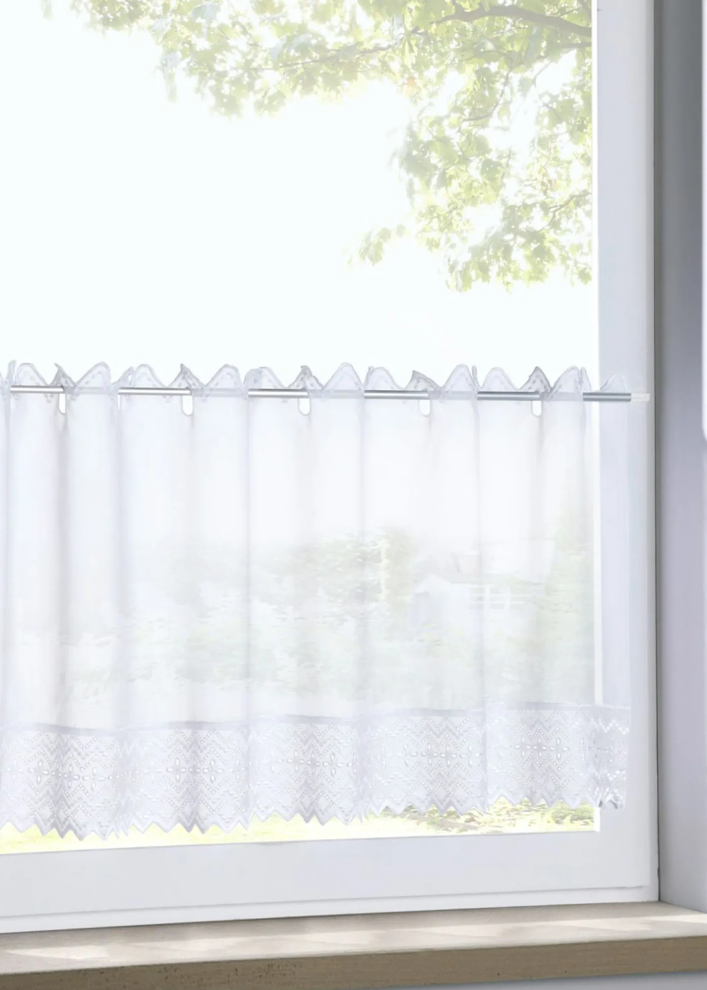 bonprix bonprix Visillo con borde bordado