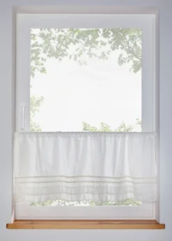 bonprix bonprix Visillo de algodón orgánico con volantes