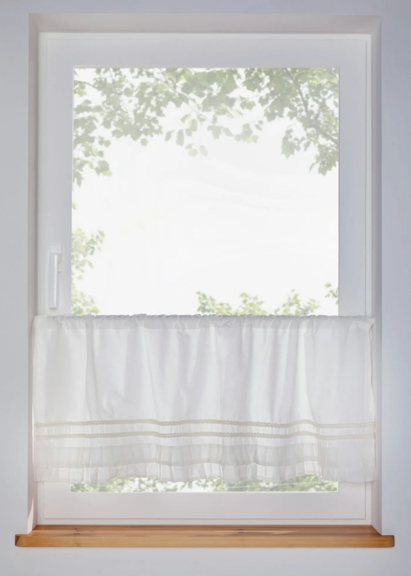 bonprix bonprix Visillo de algodón orgánico con volantes