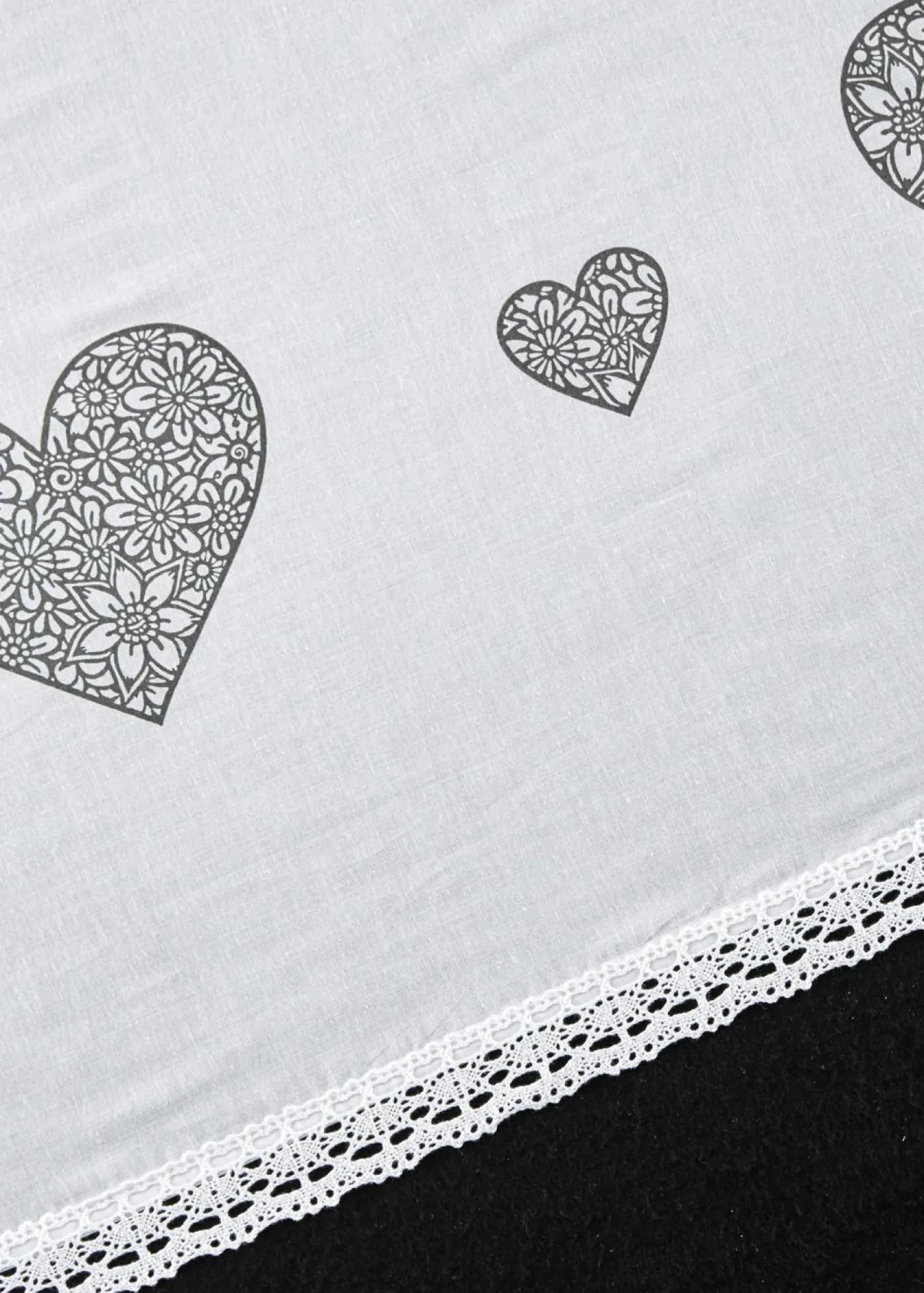 bonprix bonprix Visillo de algodón orgánico con estampado de corazones