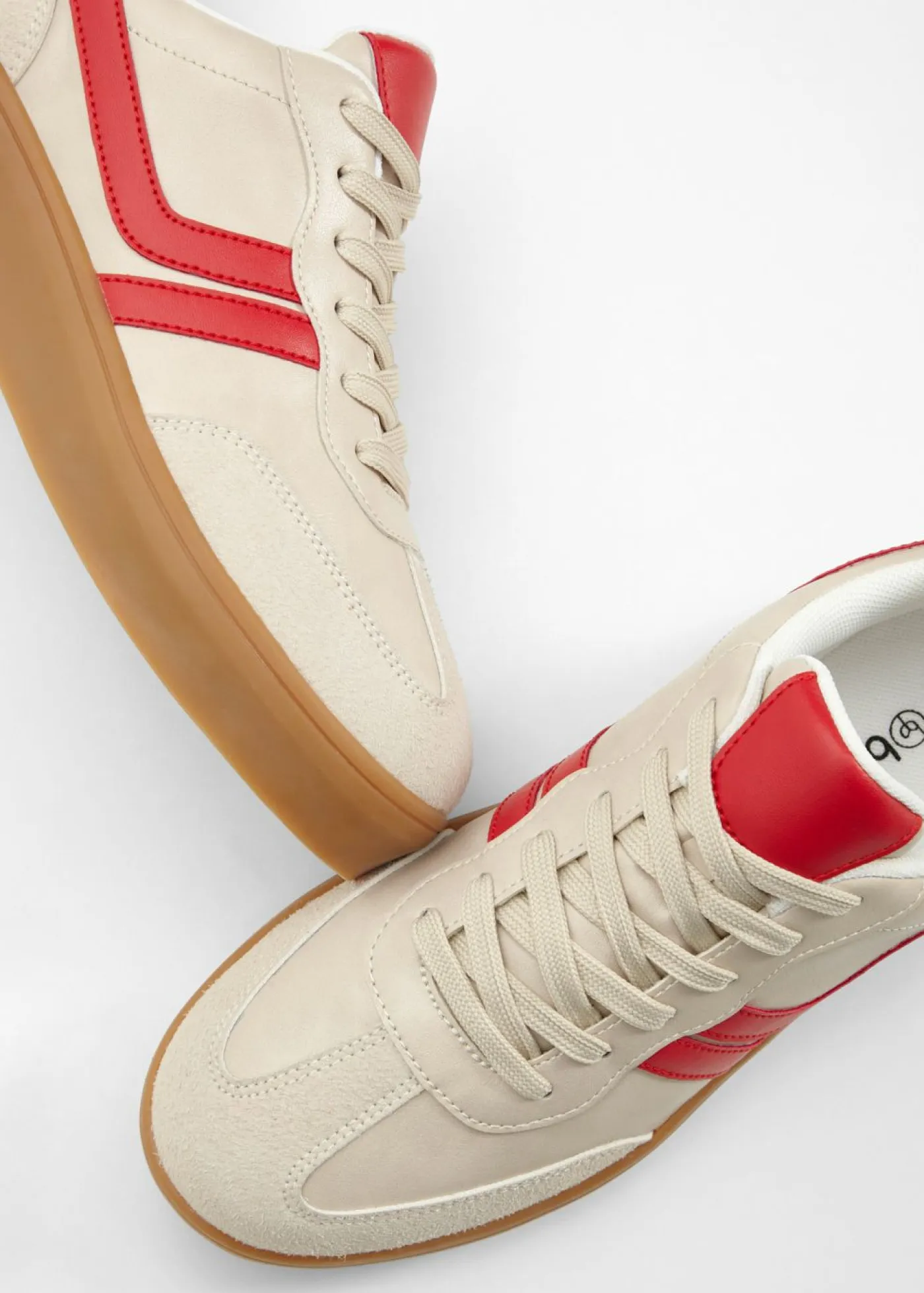 bonprix bonprix Tendencias·Zapatos Veganos|Novedades>Zapatillas con plataforma de estilo retro arena claro-rojo