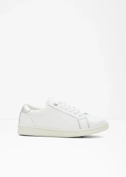 bonprix bonprix Zapatillas>Zapatillas de piel Blanco-plateado