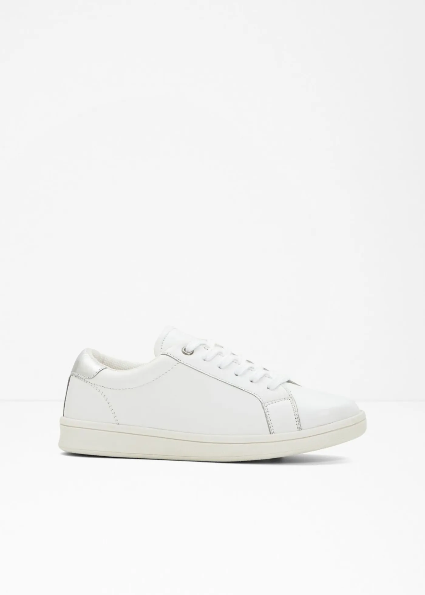 bonprix bonprix Zapatillas>Zapatillas de piel Blanco-plateado