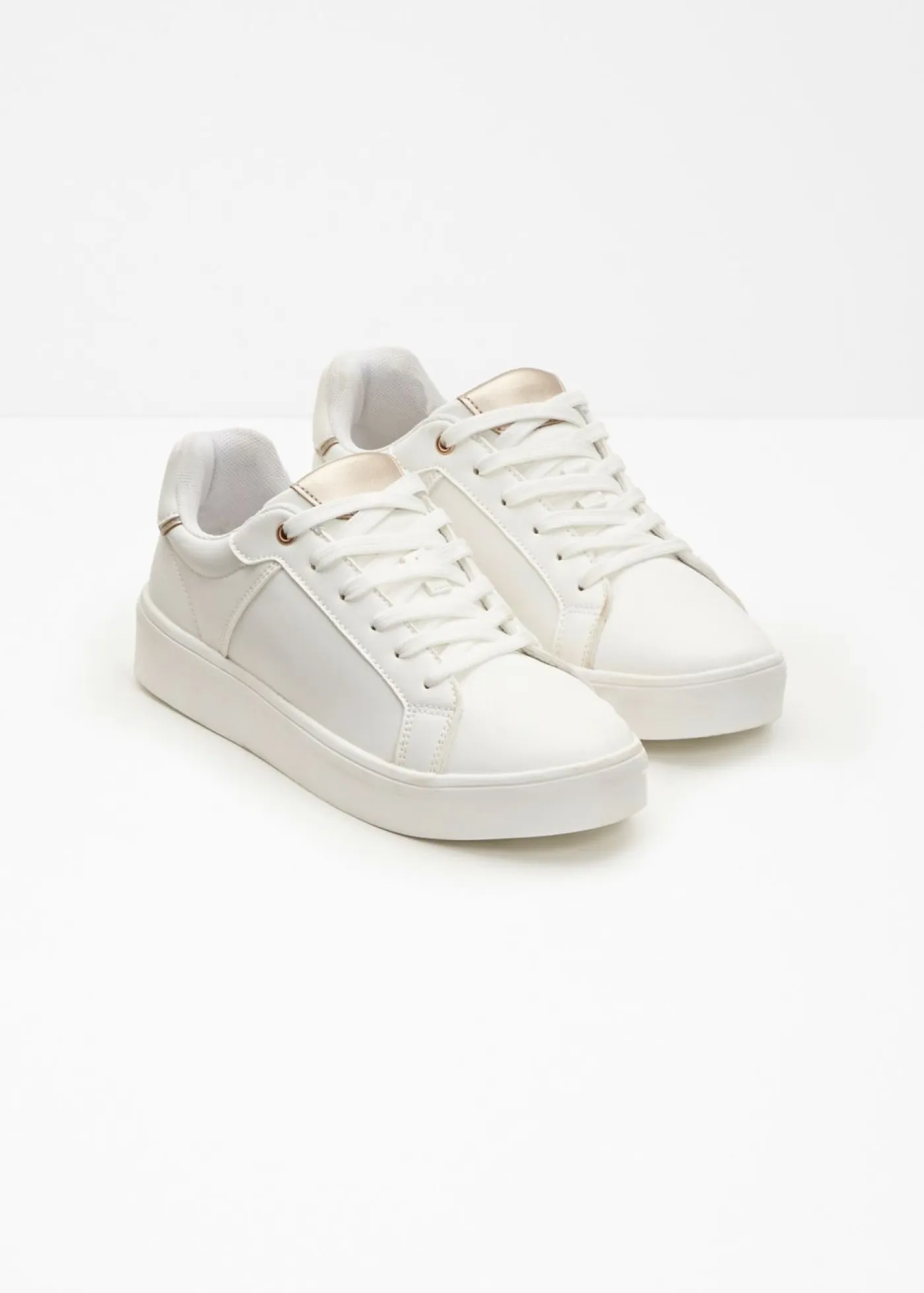 bonprix bonprix Zapatillas>Zapatillas deportivas con plantilla acolchada blanco/oro rosa metálico