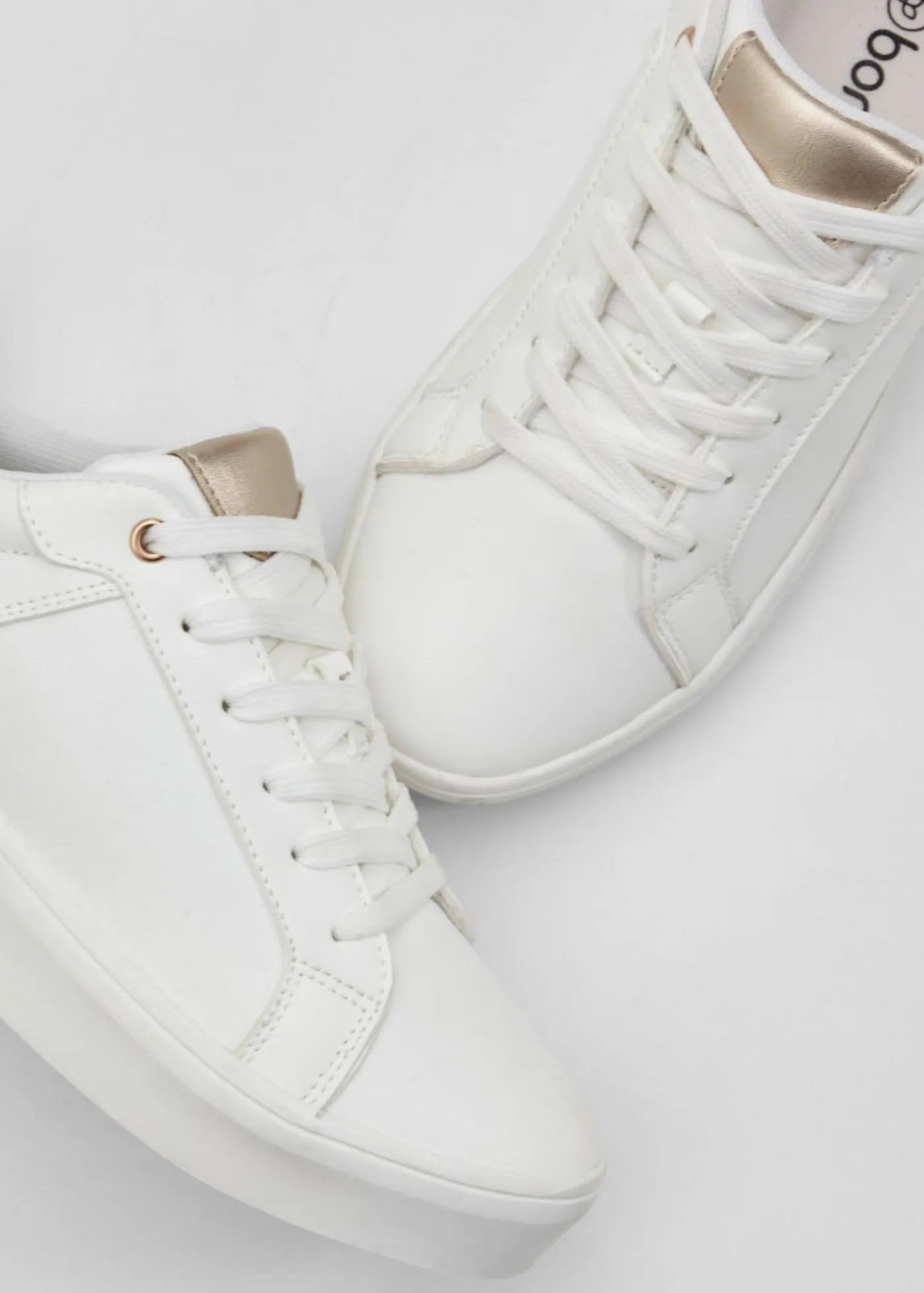 bonprix bonprix Zapatillas>Zapatillas deportivas con plantilla acolchada blanco/oro rosa metálico