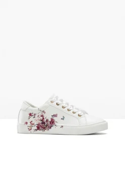 bonprix bonprix Tendencias·Zapatos Veganos|Novedades>Zapatillas deportivas con estampado de flores Blanco de flores
