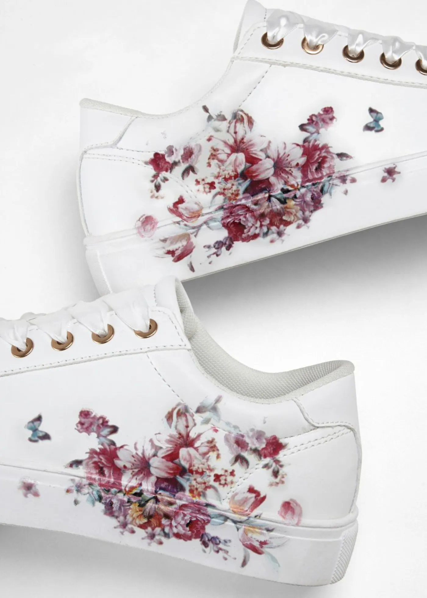 bonprix bonprix Tendencias·Zapatos Veganos|Novedades>Zapatillas deportivas con estampado de flores Blanco de flores
