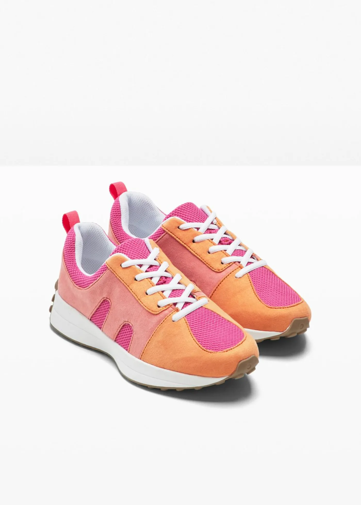 bonprix bonprix Tendencias·Zapatos Veganos|Zapatillas>Zapatillas deportivas con inserto de malla Rosa-naranja