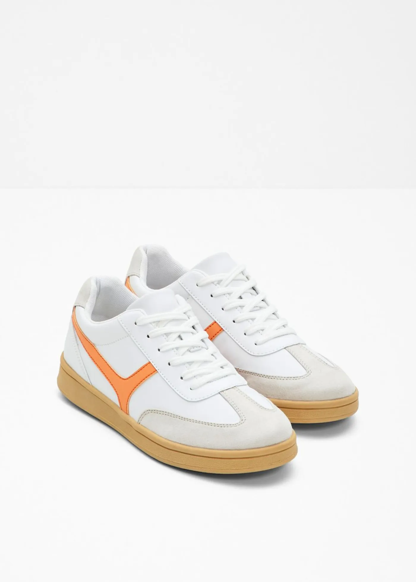 bonprix bonprix Tendencias·Zapatos Veganos|Zapatillas>Zapatillas deportivas de estilo retro Blanco-naranja