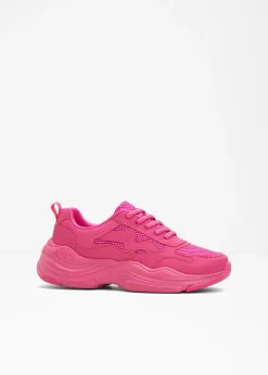 bonprix bonprix Tendencias·Zapatos Veganos|Zapatillas>Zapatillas deportivas tipo chunky con inserto de malla rosa caliente