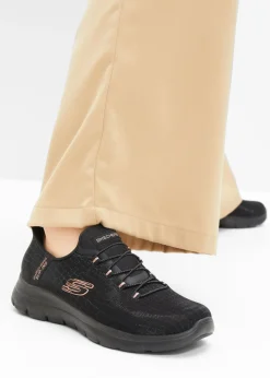bonprix Skechers Zapatos De Marca·Skechers|Zapatos Cómodos>Zapatillas sin cordones de Skechers con espuma viscoelástica Negro-oro