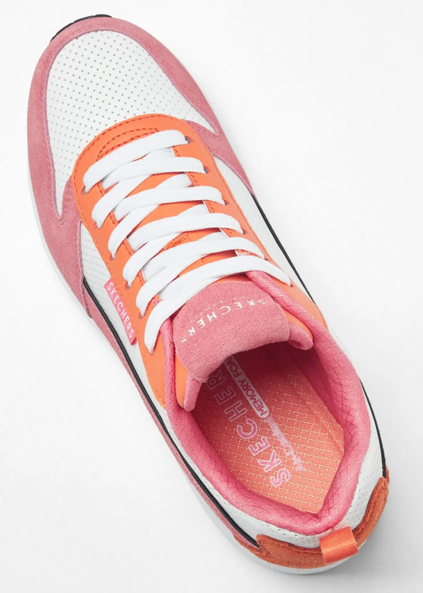 bonprix Skechers Zapatos De Marca·Skechers|Zapatillas>Zapatillas Skechers con espuma viscoelástica Rosa/blanco/naranja