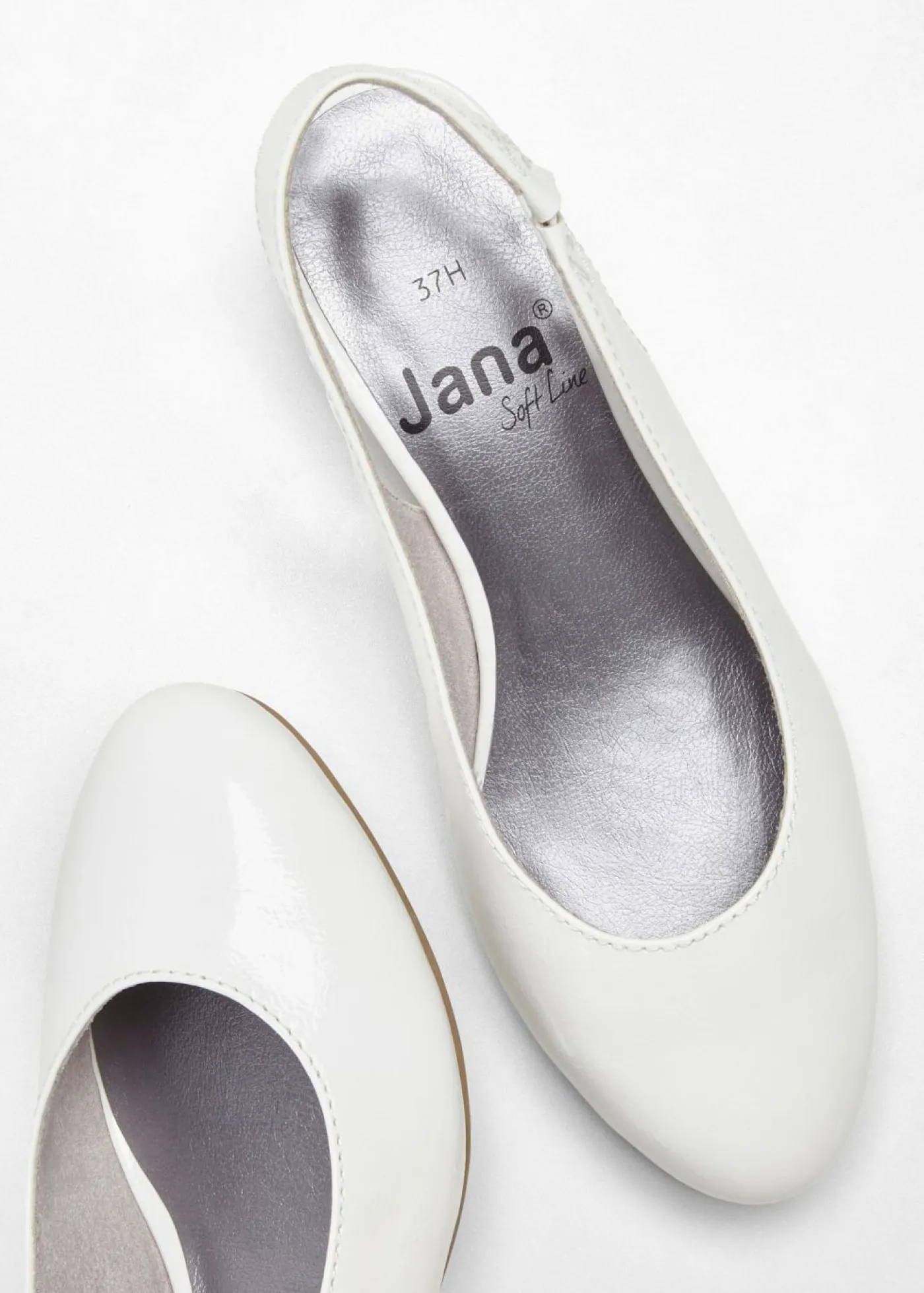 bonprix Jana Zapatos De Marca·Jana|Zapatos Cómodos>Zapatos de tacón con el talón al descubierto Jana de ancho cómodo Blanco