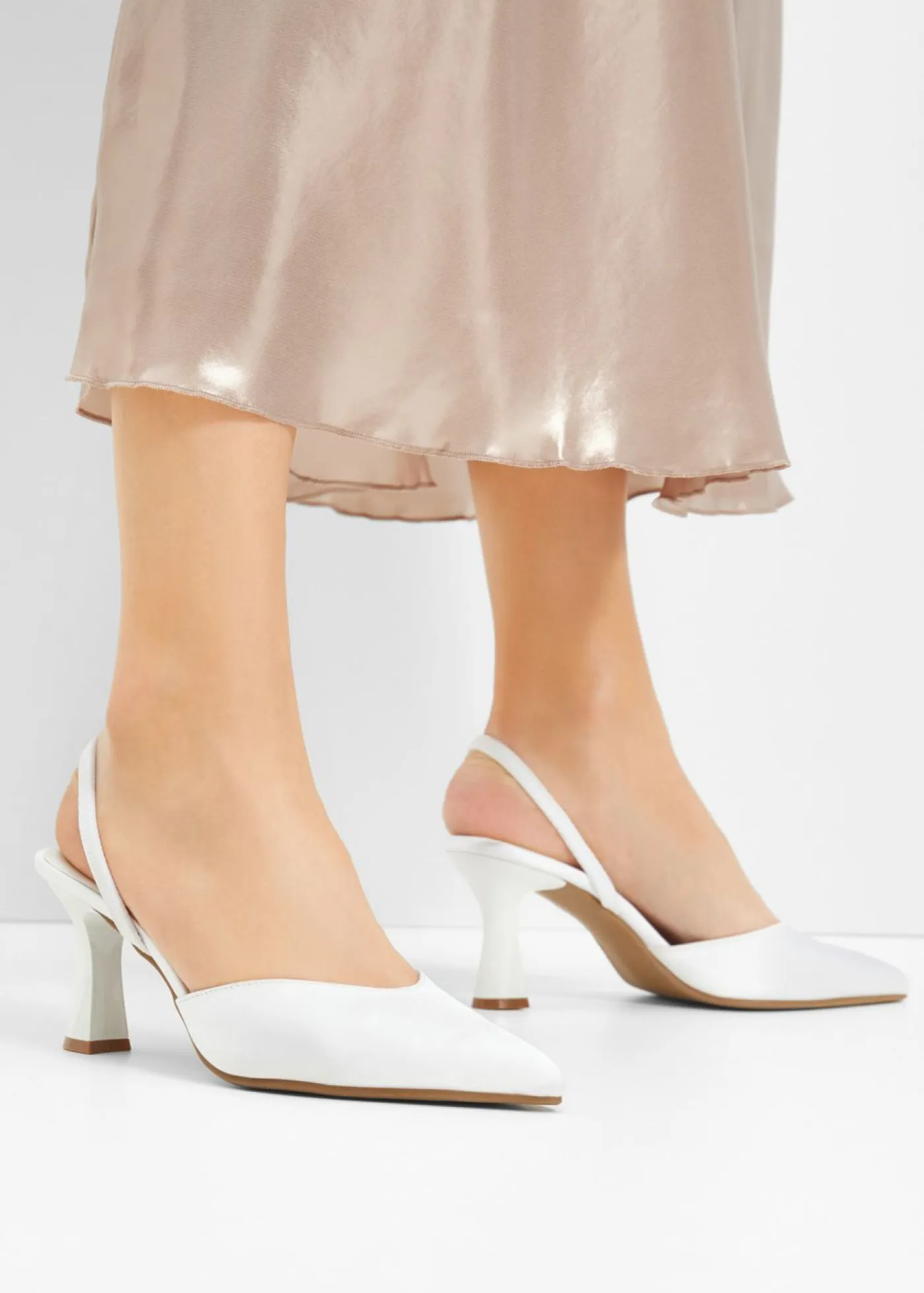 bonprix bonprix Tendencias·Fiesta|Zapatos De Salón>Zapatos de tacón con talón al descubierto Blanco